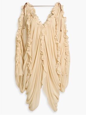 NWT Zimmerman Cold-shoulder ruffled draped chiffon blouse size 3